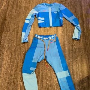 Off white Nike athletic set